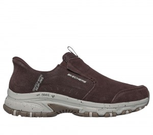 Men Skechers Slip-ins: Hillcrest - Cedar Root Slip On Shoes Brown USA | 2473-NDIBC