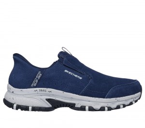Men Skechers Slip-ins: Hillcrest - Cedar Root Hands Free Slip Ins Navy USA | 6473-LPYCQ