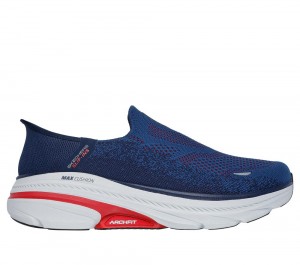 Men Skechers Slip-ins: Max Cushioning Arch Fit 2.0 Sneakers Navy / Red USA | 1937-TUVZJ