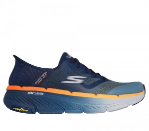 Men Skechers Slip-ins: Max Cushioning Premier 2.0 Slip On Shoes Navy / Orange USA | 1690-PUMFL