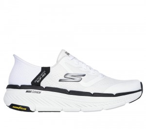 Men Skechers Slip-ins: Max Cushioning Premier 2.0 Hands Free Slip Ins White / Black USA | 0324-RPTLO