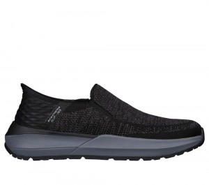 Men Skechers Slip-ins: Neville - Rovelo Slip On Shoes Black USA | 9361-NUEID