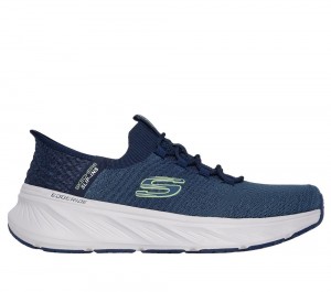 Men Skechers Slip-ins RF: Edgeride - Raygo Hands Free Slip Ins Navy / Lime USA | 9652-TRPZD