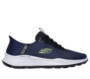 Men Skechers Slip-ins RF: Equalizer 5.0 - Standpoint Sneakers Navy / Lime USA | 4782-SZKNF
