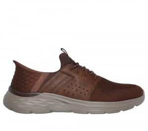 Men Skechers Slip-ins RF: Garner - Newick Hands Free Slip Ins Brown USA | 6194-WAQVP