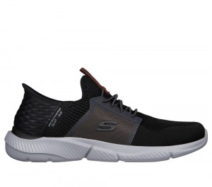 Men Skechers Slip-ins RF: Ingram - Brackett Hands Free Slip Ins Black / Grey USA | 4307-FVNUT