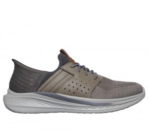 Men Skechers Slip-ins RF: Slade - Ocon Slip On Shoes Taupe Brown USA | 9602-XEMIY