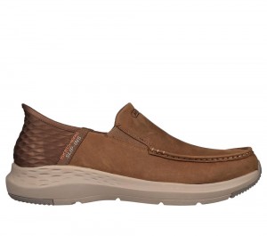 Men Skechers Slip-ins Relaxed Fit: Parson - Oswin Smart Shoes Desert Brown USA | 7298-PJLDF