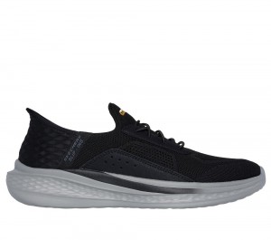 Men Skechers Slip-ins Relaxed Fit: Slade - Cohen Slip On Shoes Black USA | 4685-URIYT