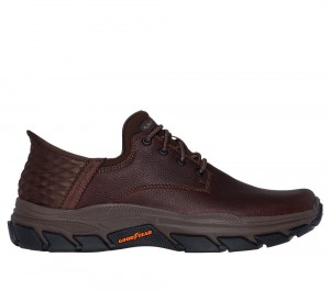 Men Skechers Slip-ins: Respected - Garville Sneakers Red / Brown USA | 4593-QWENL
