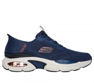 Men Skechers Slip-ins: Skech-Air Ventura - Vanderway Hands Free Slip Ins Navy / Orange USA | 7620-CDVFS