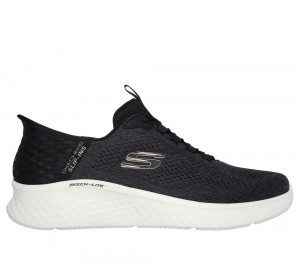 Men Skechers Slip-ins: Skech-Lite Pro - Primebase Slip On Shoes Black / Grey USA | 9720-YSKJN