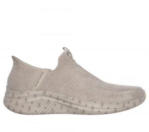 Men Skechers Slip-ins: Snoop Flex - Velvet Slip On Shoes Taupe Brown USA | 0872-HUFSX