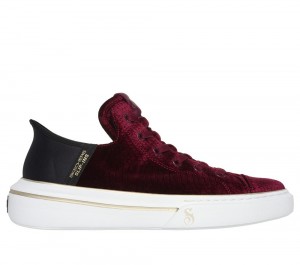 Men Skechers Slip-ins: Snoop One - Boss Life Velvet Slip On Shoes Burgundy USA | 0815-IDABM