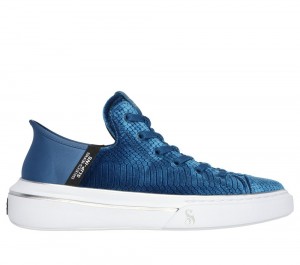 Men Skechers Slip-ins: Snoop One - Boss Life Velvet Slip On Shoes Blue USA | 3261-HKMYF