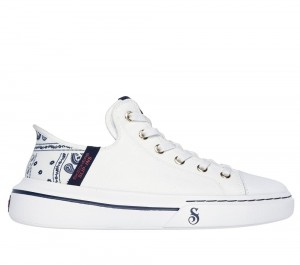 Men Skechers Slip-ins: Snoop One - OG Canvas Hands Free Slip Ins White / Navy USA | 0321-PADCN