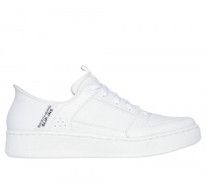 Men Skechers Slip-ins: Sport Court 92 - Distown Slip On Shoes White USA | 7581-FPXED
