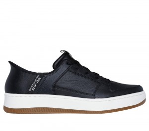 Men Skechers Slip-ins: Sport Court 92 - Distown Hands Free Slip Ins Black / Natural USA | 6093-QCETU