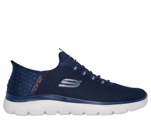 Men Skechers Slip-ins: Summits - High Range Slip On Shoes Navy USA | 4160-QCUXO