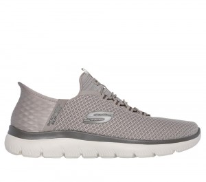 Men Skechers Slip-ins: Summits - High Range Hands Free Slip Ins Taupe Brown USA | 1269-NBXCH