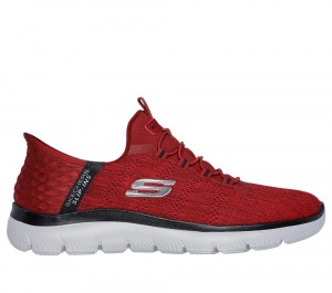 Men Skechers Slip-ins: Summits - Key Pace Slip On Shoes Red / Black USA | 8564-ZUGYI