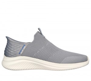 Men Skechers Slip-ins: Ultra Flex 3.0 - Smooth Step Slip On Shoes Grey USA | 3586-FOMDL