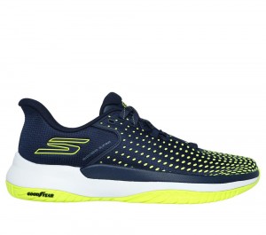 Men Skechers Slip-ins: Viper Court Elite Sneakers Navy / Yellow USA | 2571-BJHRD