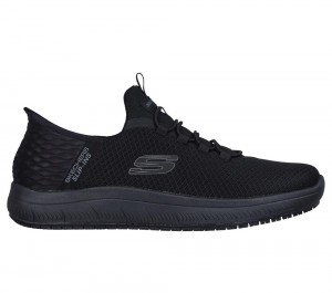 Men Skechers Slip-ins Work Slip-Resistant: Summits - Colsin Slip On Shoes Black USA | 0981-EUTSA