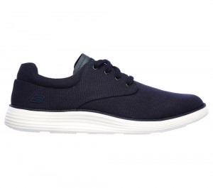 Men Skechers Status 2.0 - Burbank Canvas Shoes Navy USA | 0913-OAWLX