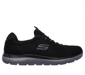 Men Skechers Summits Slip On Shoes Black / Charcoal USA | 1945-KLFYV