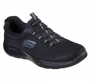 Men Skechers Summits Slip On Shoes Black USA | 1708-VYPLZ