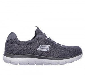 Men Skechers Summits Slip On Shoes Charcoal USA | 2801-SZYGO