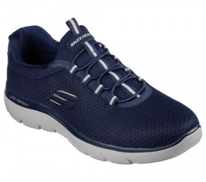 Men Skechers Summits Slip On Shoes Navy USA | 6874-VKMXB