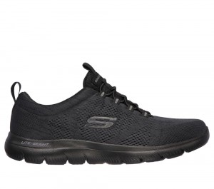 Men Skechers Summits - Louvin Slip On Shoes Black USA | 9501-LGCAP