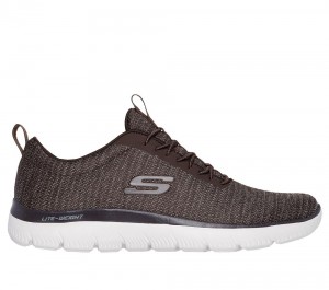 Men Skechers Summits - Sorenz Slip On Shoes Brown / Black USA | 1749-QCAKE