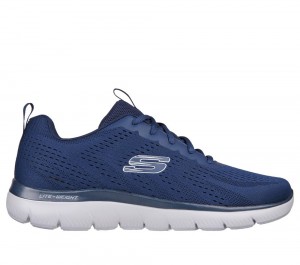 Men Skechers Summits - Torre Lace Up Navy / Gray USA | 5196-KCGRJ
