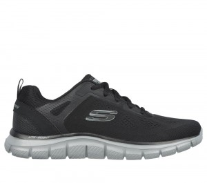 Men Skechers Track - Broader Lace Up Black / Charcoal USA | 1532-DNHPY