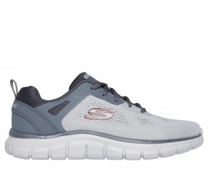 Men Skechers Track - Broader Lace Up Grey / Charcoal USA | 5978-HQTWL