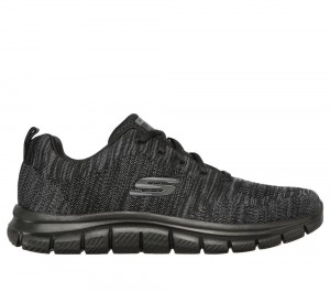 Men Skechers Track - Front Runner Lace Up Black USA | 4539-GKYPS