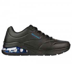 Men Skechers Uno 2 Lace Up Black / Blue USA | 5428-OWAGX