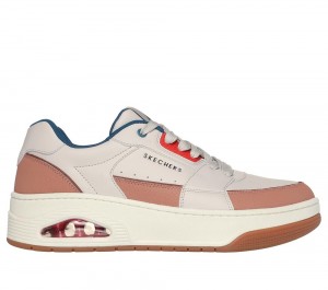 Men Skechers Uno Court - Low-Post Lace Up Natural / Multicolor USA | 1630-YUCLA