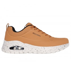 Men Skechers Uno Rugged - Wat-air-proof Lace Up Tan Grey USA | 2651-OZECG