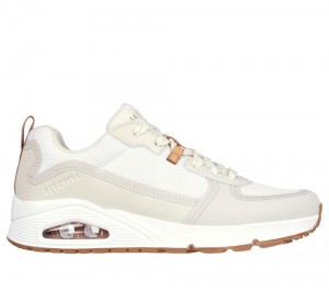 Men Skechers Uno - Layover Lace Up Off White USA | 7426-NJZYD