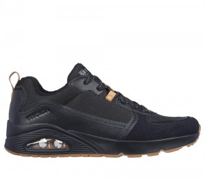 Men Skechers Uno - Layover Sneakers Black USA | 3584-ZISVD