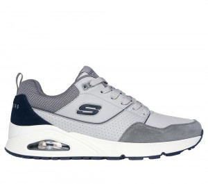 Men Skechers Uno - Retro One Lace Up Grey USA | 2685-UWJTC