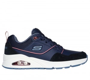 Men Skechers Uno - Retro One Lace Up Navy / Blue USA | 2573-ZSBCF