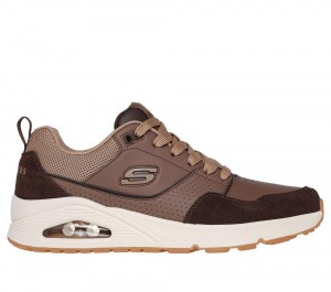 Men Skechers Uno - Retro One Sneakers Brown USA | 0876-CQGUT