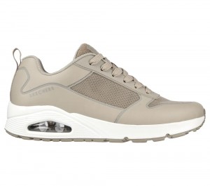 Men Skechers Uno - Sol Sneakers Taupe Brown USA | 5714-UZGOV