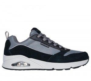 Men Skechers Uno - Stacre 2.0 Sneakers Black / Grey USA | 0517-ODUHR
