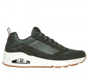 Men Skechers Uno - Stacre Sneakers Olive USA | 8026-BNQOX